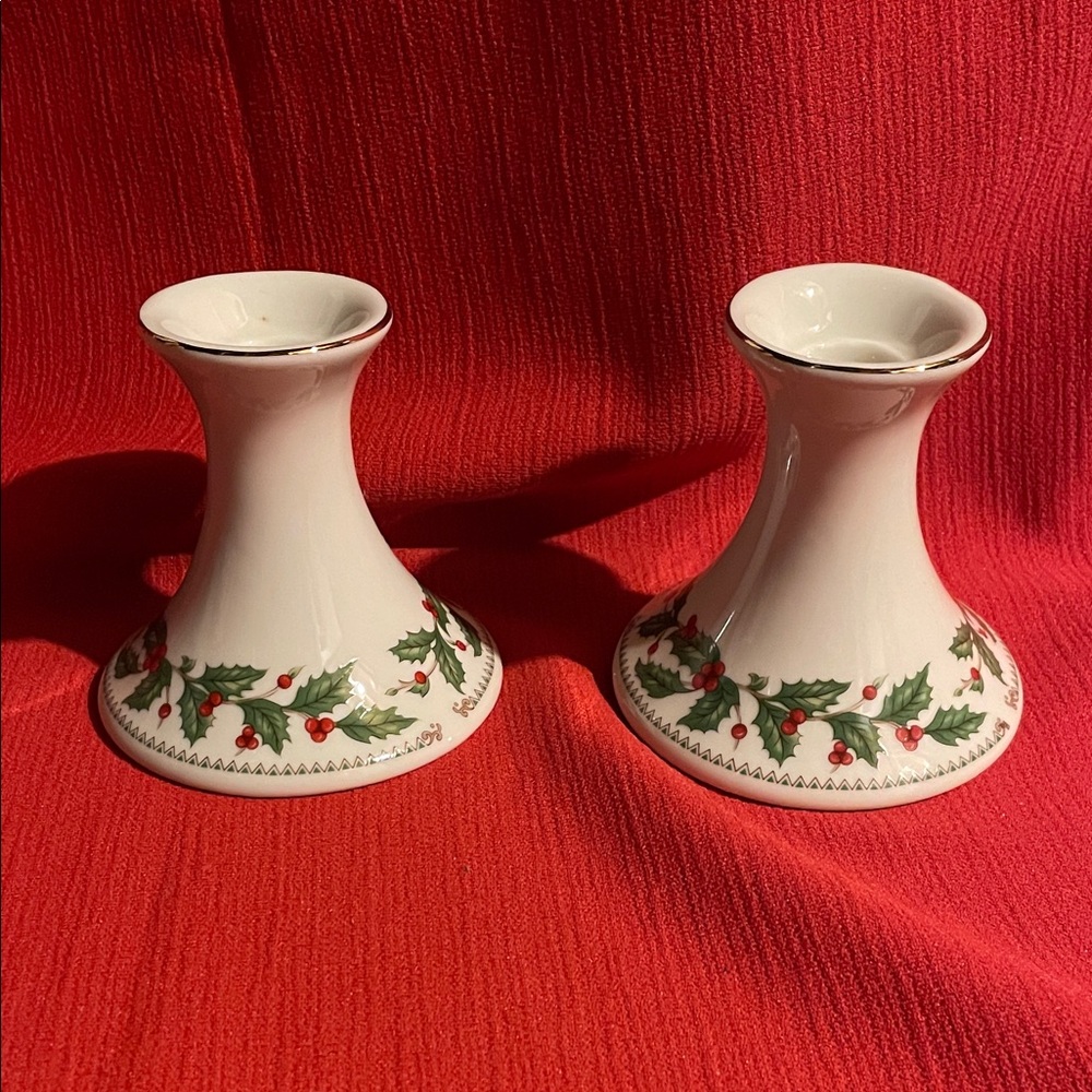 Festive Holly Berry Candle Holders